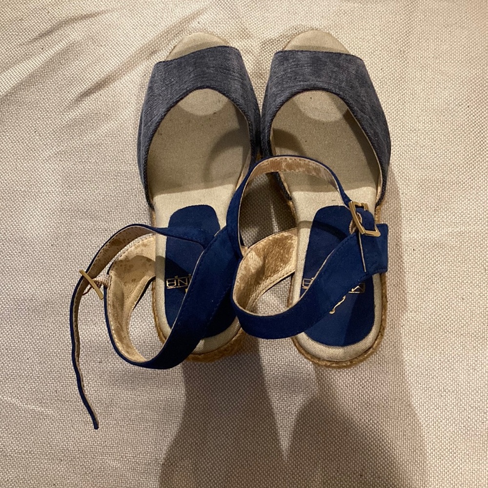 Menina step Blue Jean and suedes espadrille  wedges size 40